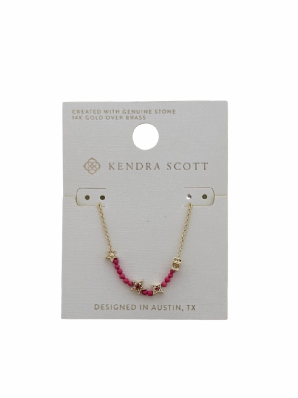 NWT Kendra Scott Necklace with Pink Beads and Star Accents